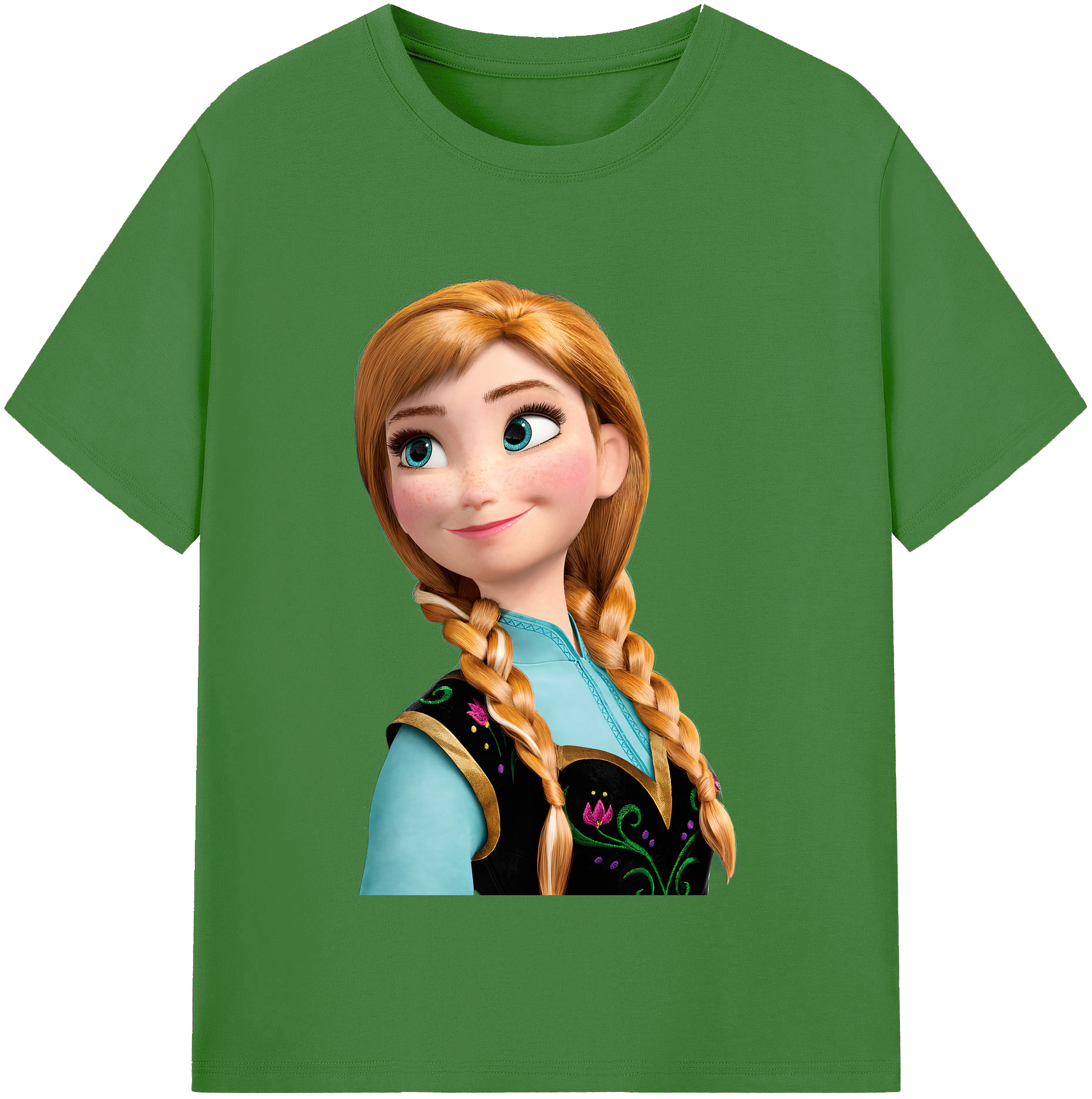 （画像用） アナと雪の女王 アンナ エルサ Frozen Anna Elsa レディースカジュアルプリントTシャツ（綿100％）